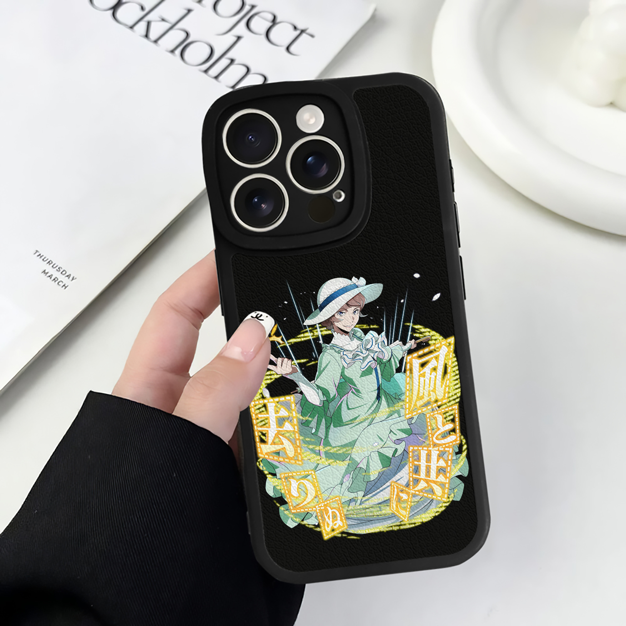 （画像用） 文豪ストレイドッグス Bungo Stray Dogs 【iPhone 16シリーズ対応】シリコンスマホケース（レザー調） 材質：シリコン